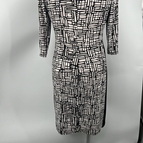 Lauren Ralph Lauren black beige abstract print 12 dress - Picture 4 of 4